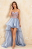 Joanne Light Blue Organza High Low Maxi Dress