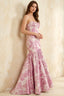 Jocelyn Pink Jacquard Strapless Mermaid Maxi Dress