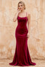 Jolene Burgundy Satin Mermaid Scoop Neck Maxi Dress
