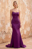 Jolene Grape Satin Mermaid Scoop Neck Maxi Dress