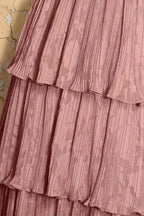 Julia Light Pink Floral A-Line Ruffle Maxi Dress