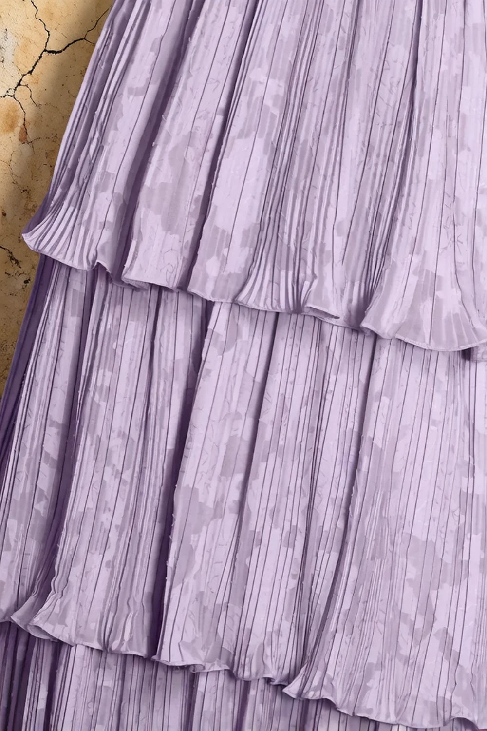 Julia Light Purple Floral A-Line Ruffle Maxi Dress