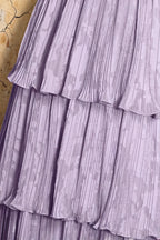 Julia Light Purple Floral A-Line Ruffle Maxi Dress