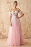 Julie Rosette Tulle 3D Flower Lace Maxi Dress