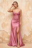 Juliet Dusty Pink Satin Sweetheart Neckline Maxi Dress