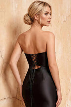 Karina Black Satin Cutout Mermaid Maxi Dress