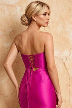 Karina Fuchsia Satin Cutout Mermaid Maxi Dress