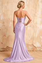 Karina Lavender Satin Cutout Mermaid Maxi Dress