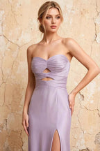 Karina Lavender Satin Cutout Mermaid Maxi Dress