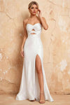 Karina White Satin Cutout Mermaid Maxi Dress