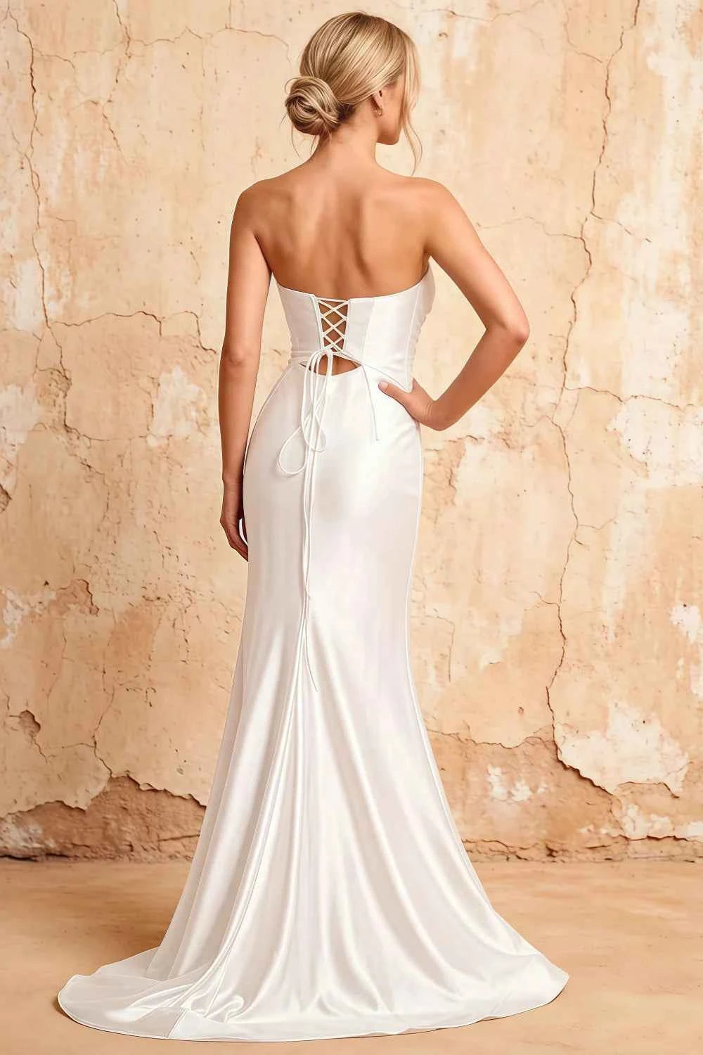 Karina White Satin Cutout Mermaid Maxi Dress Secondary image