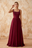 Kimberly Burgundy Jacquard Pearl Square Neck Maxi Dress