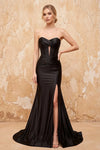 Kristen Black Satin Twist-front Cutout Maxi Dress