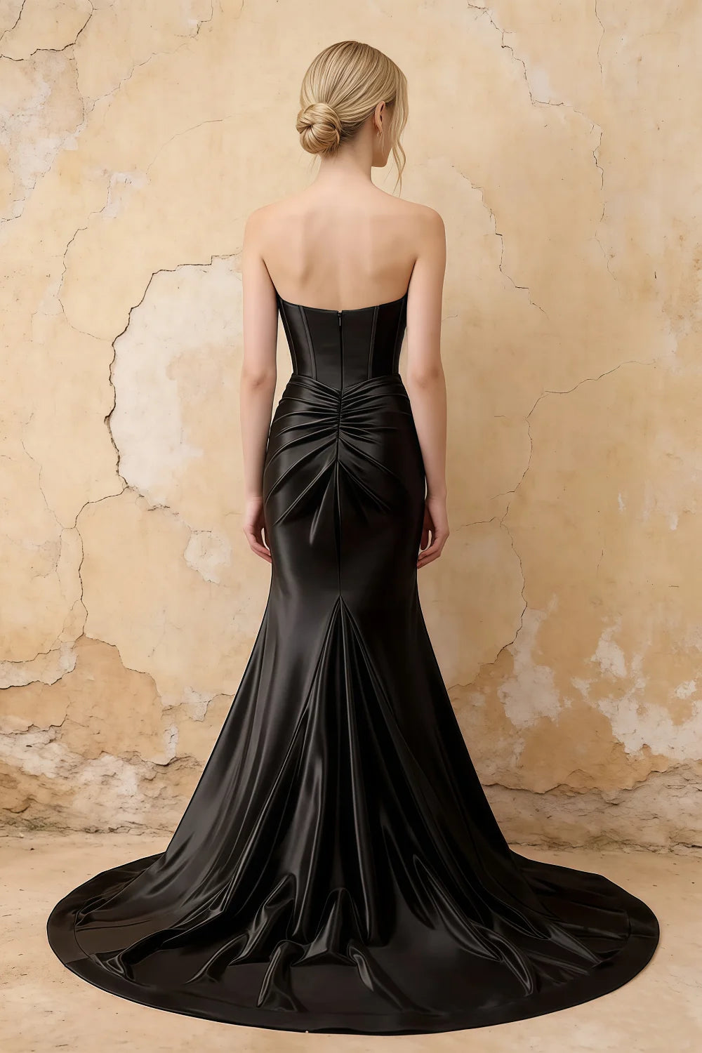 Kristen Black Satin Twist-front Cutout Maxi Dress