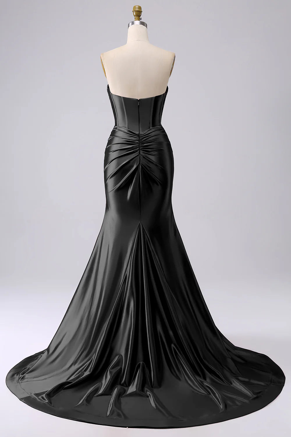 Kristen Black Satin Twist-front Cutout Maxi Dress