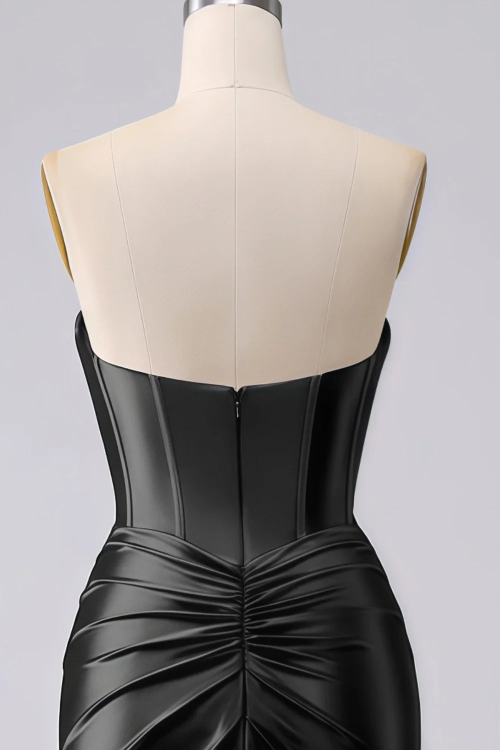 Kristen Black Satin Twist-front Cutout Maxi Dress