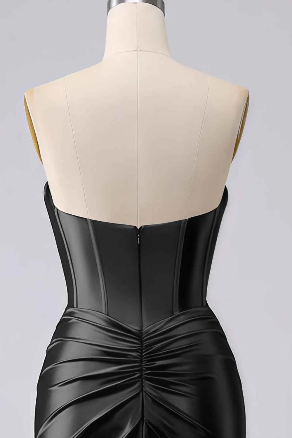 Kristen Black Satin Twist-front Cutout Maxi Dress