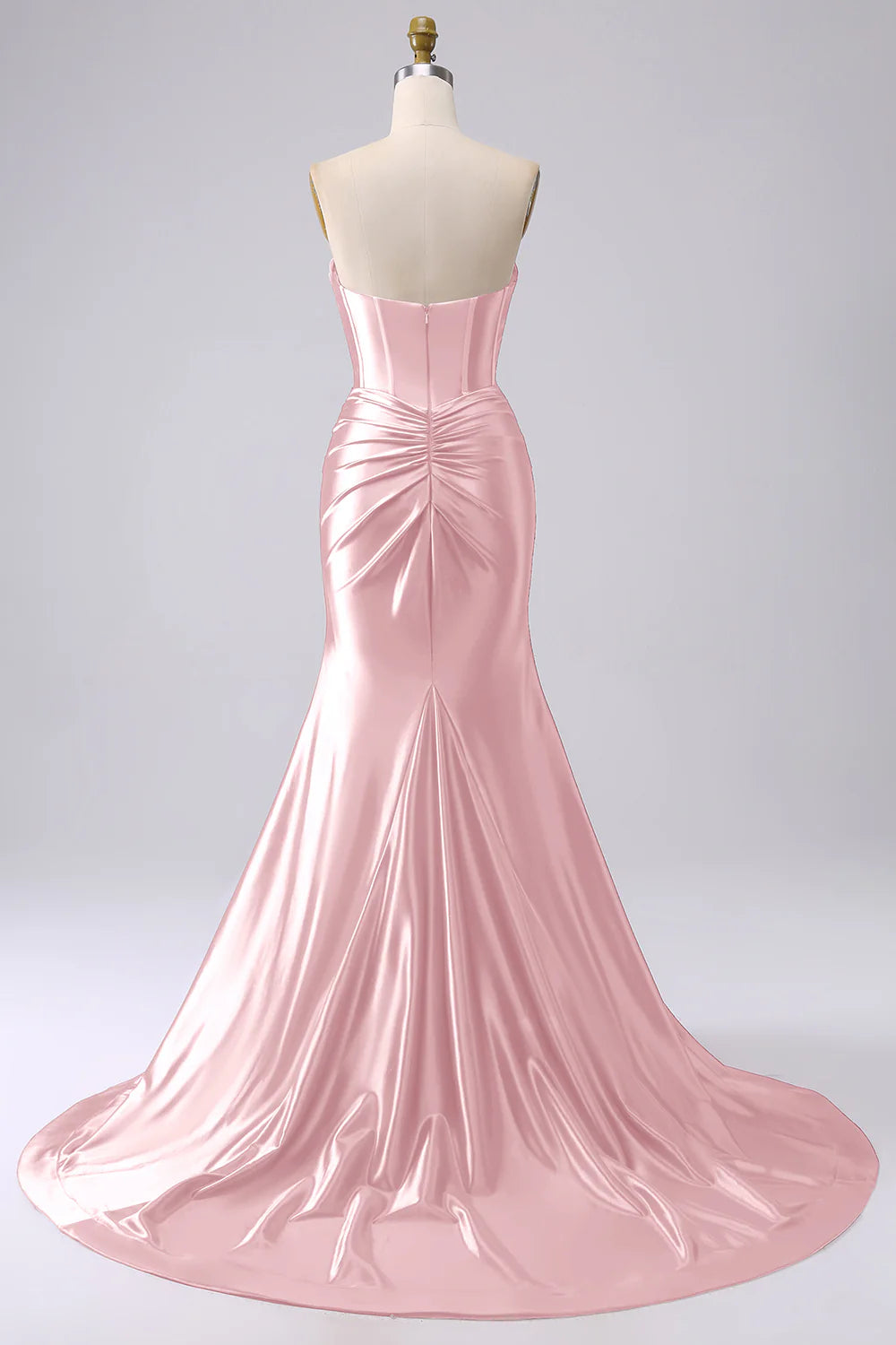 Kristen Blush Pink Satin Twist-front Cutout Maxi Dress