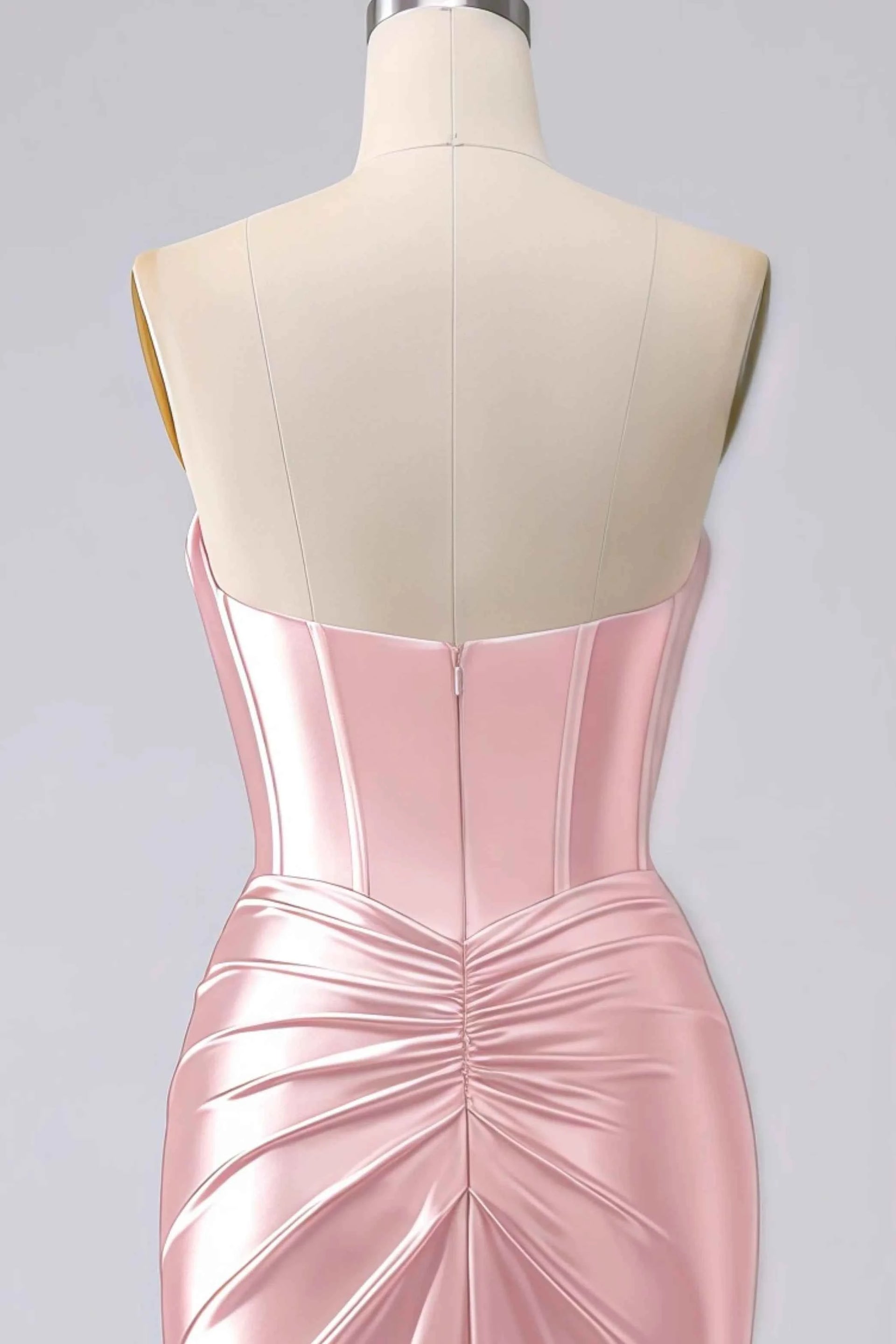 Kristen Blush Pink Satin Twist-front Cutout Maxi Dress