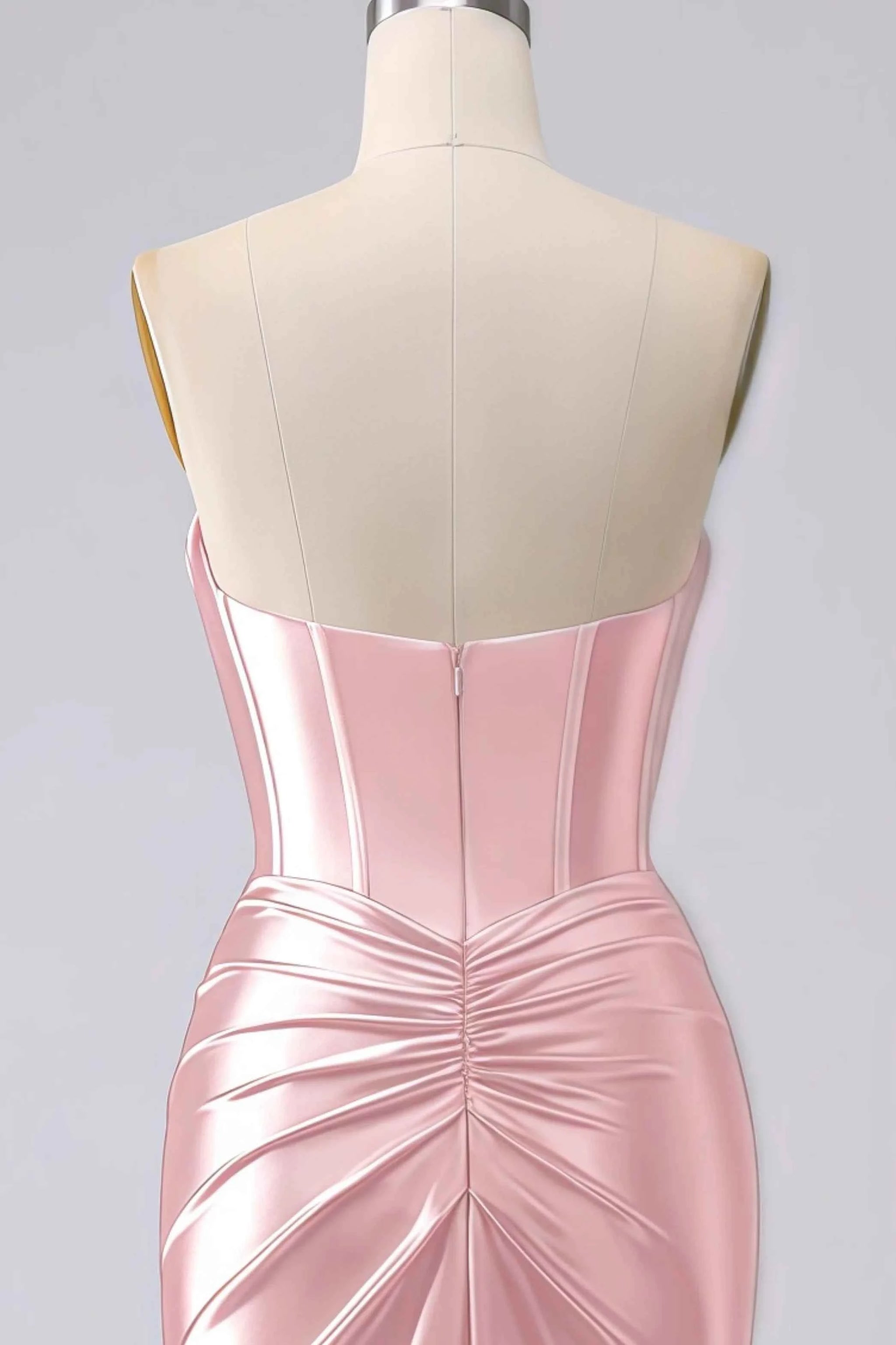 Kristen Blush Pink Satin Twist-front Cutout Maxi Dress