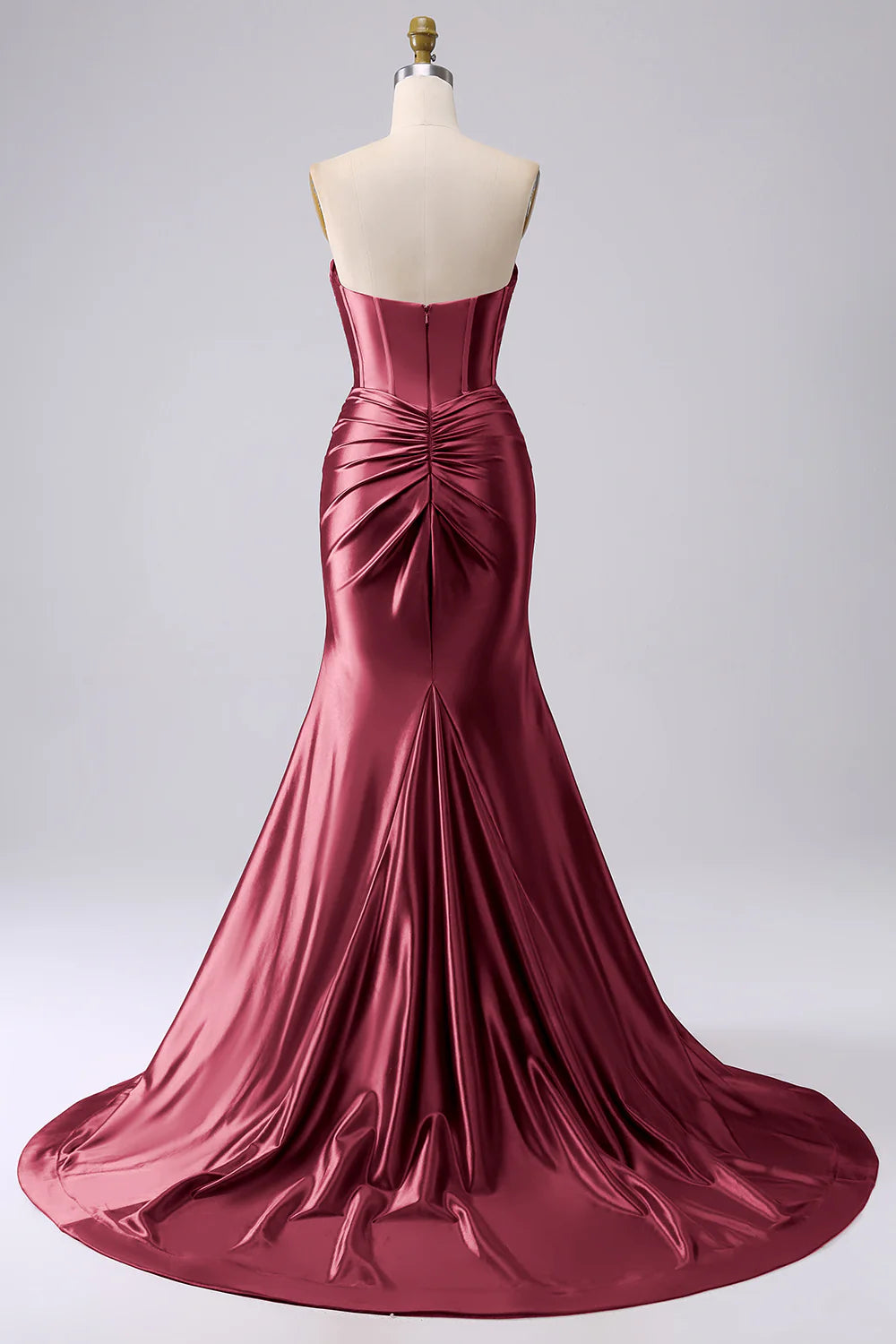 Kristen Burgundy Satin Twist-front Cutout Maxi Dress