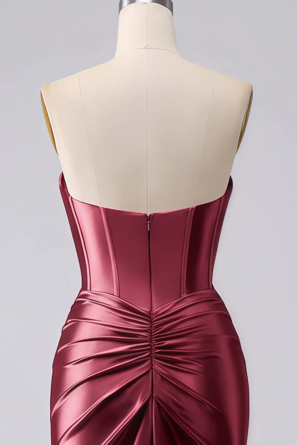 Kristen Burgundy Satin Twist-front Cutout Maxi Dress