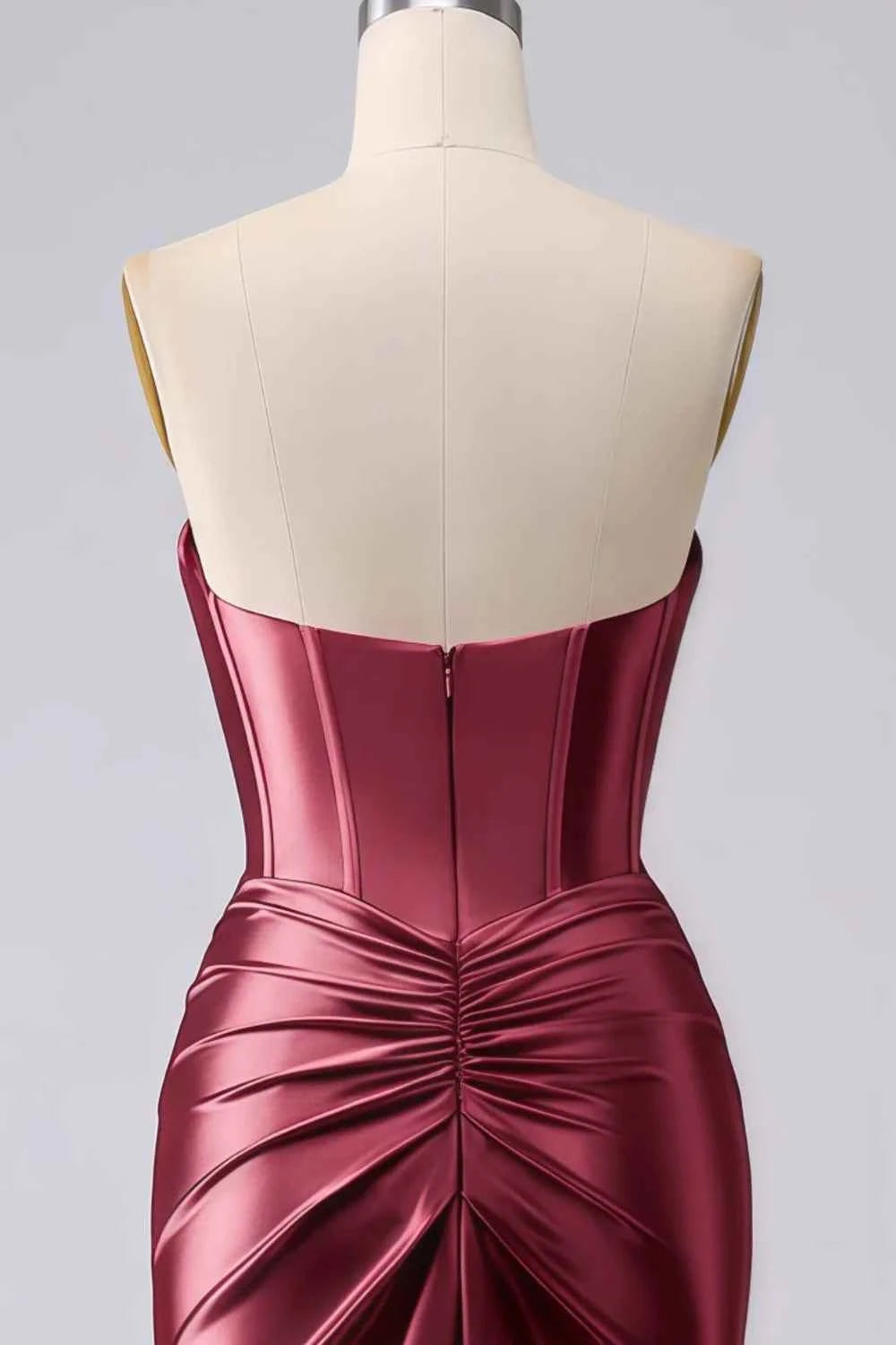 Kristen Burgundy Satin Twist-front Cutout Maxi Dress