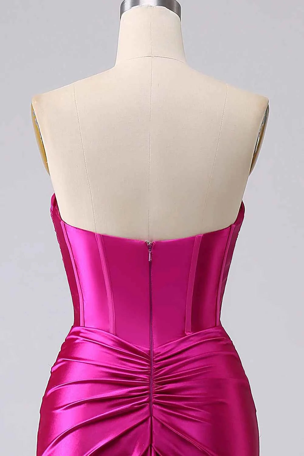 Kristen Fuchsia Satin Twist-front Cutout Maxi Dress