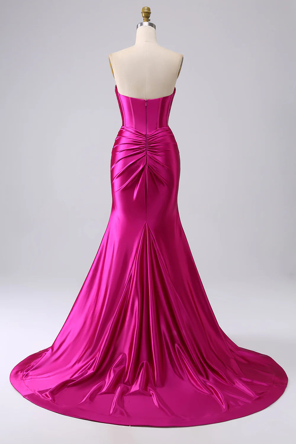Kristen Fuchsia Satin Twist-front Cutout Maxi Dress