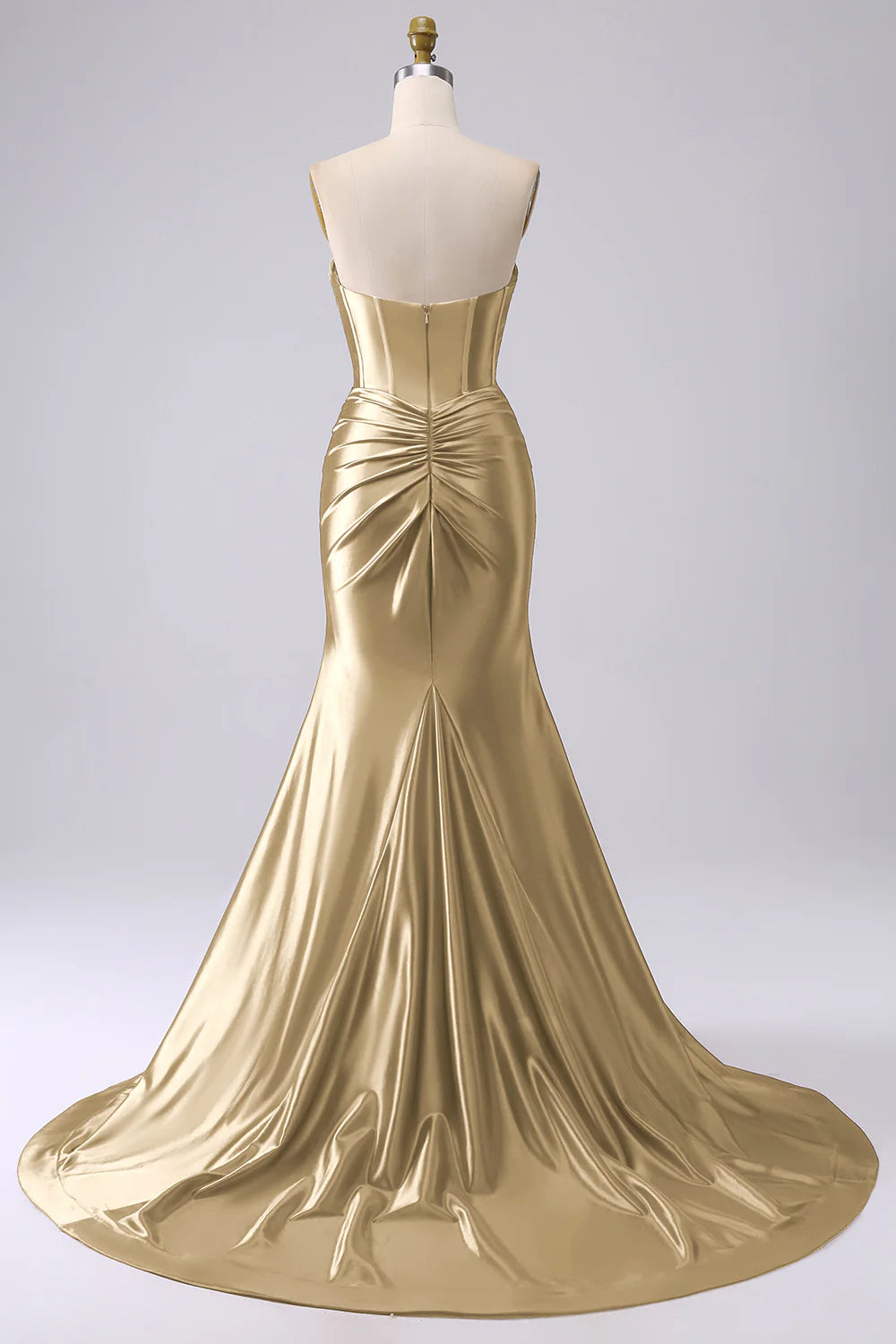 Kristen Gold Satin Twist-front Cutout Maxi Dress