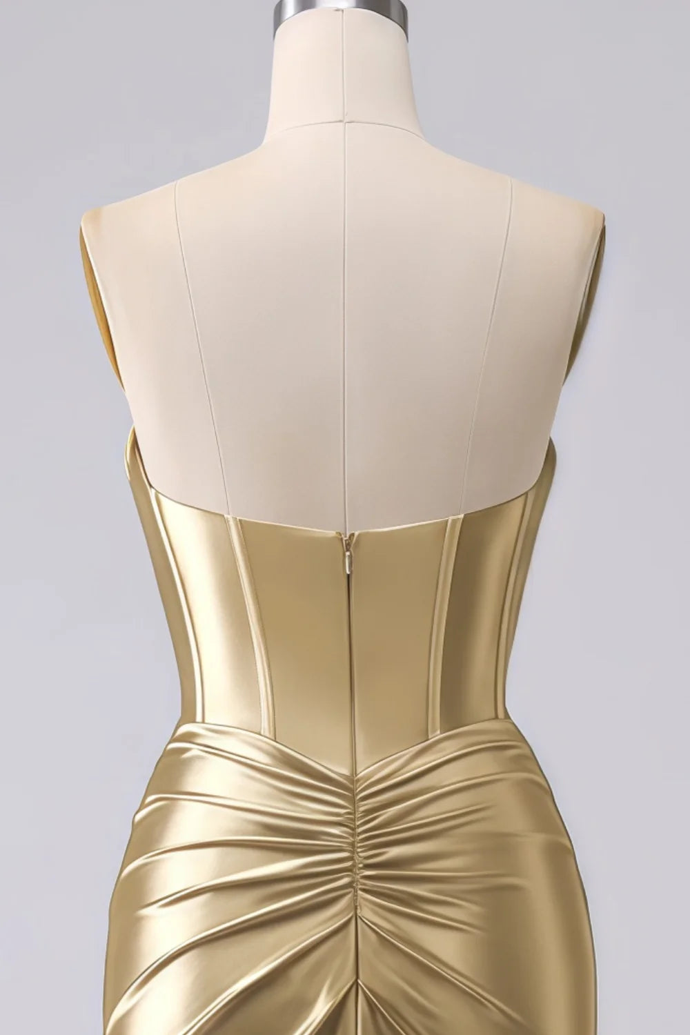 Kristen Gold Satin Twist-front Cutout Maxi Dress
