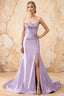 Kristen Lavender Satin Twist-front Cutout Maxi Dress