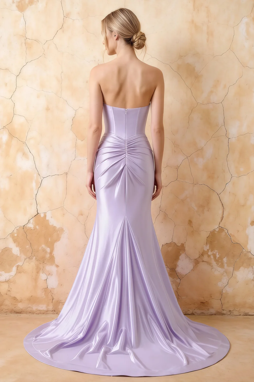 Kristen Lavender Satin Twist-front Cutout Maxi Dress