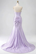 Kristen Lavender Satin Twist-front Cutout Maxi Dress