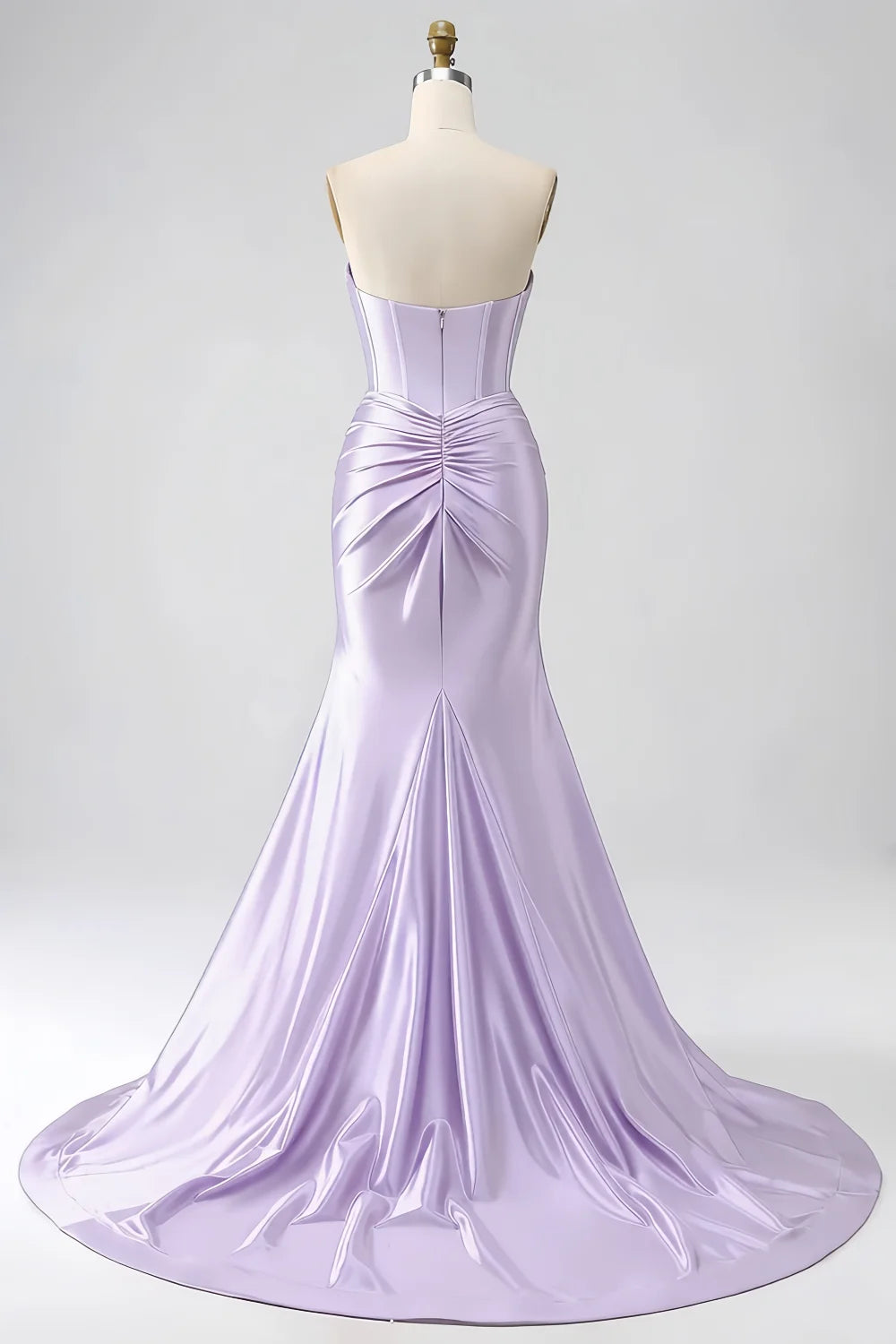 Kristen Lavender Satin Twist-front Cutout Maxi Dress