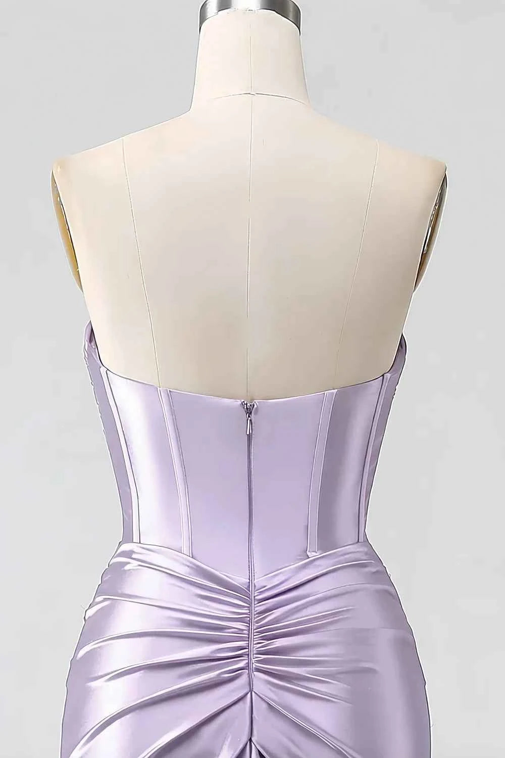 Kristen Lavender Satin Twist-front Cutout Maxi Dress
