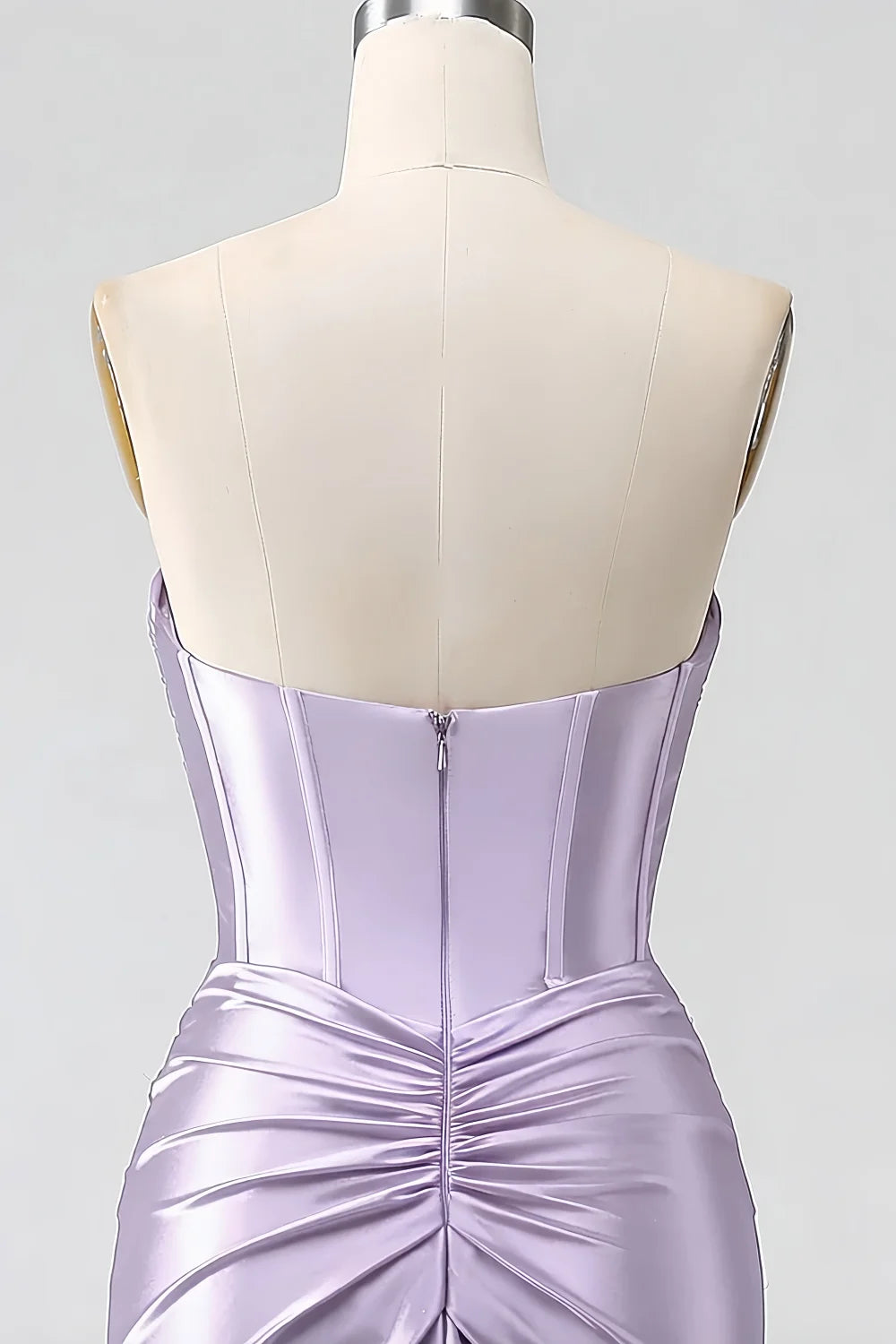 Kristen Lavender Satin Twist-front Cutout Maxi Dress