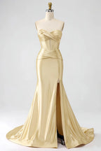 Kristen Light Yellow Satin Twist-front Cutout Maxi Dress