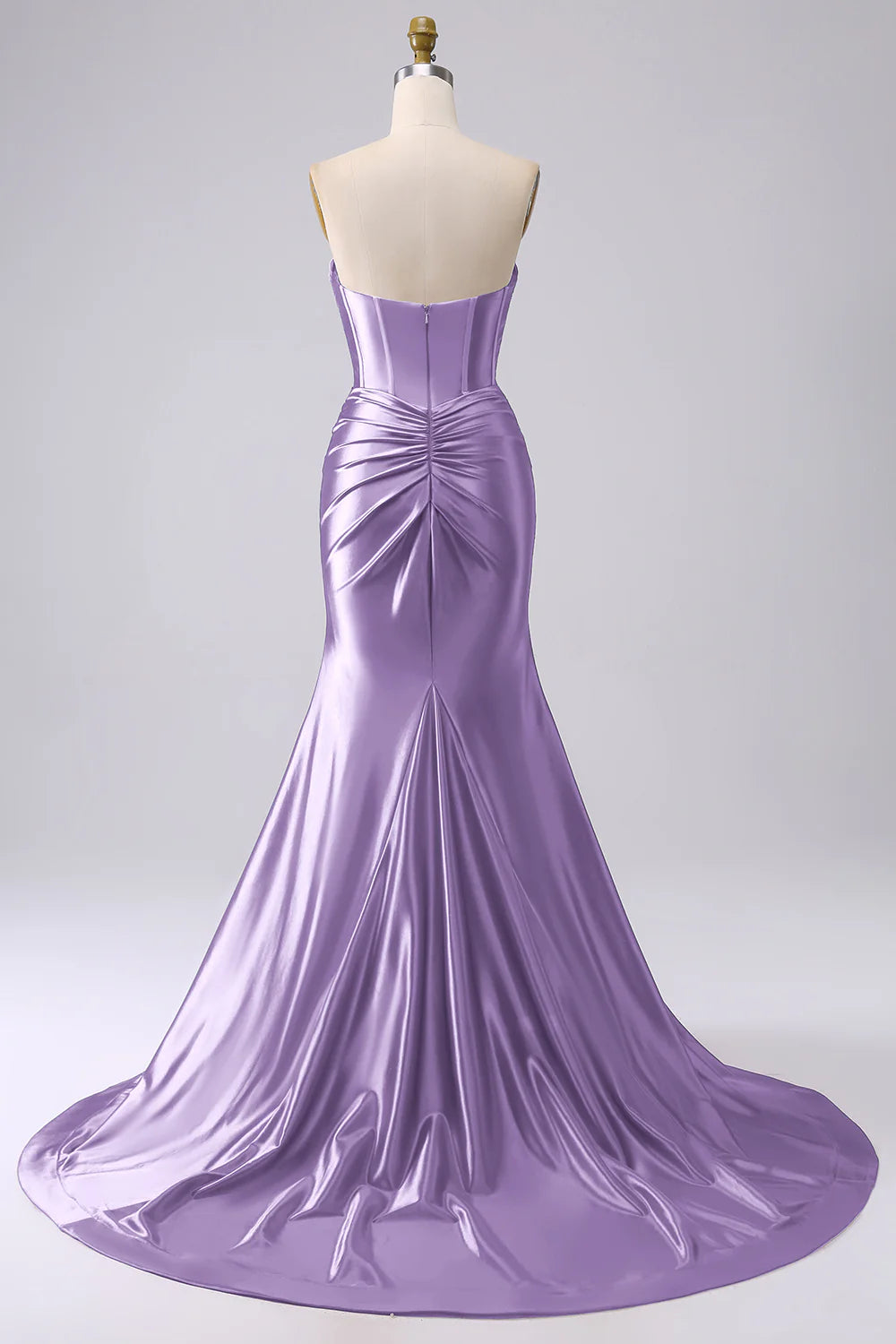Kristen Lilac Satin Twist-front Cutout Maxi Dress