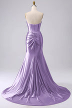Kristen Lilac Satin Twist-front Cutout Maxi Dress
