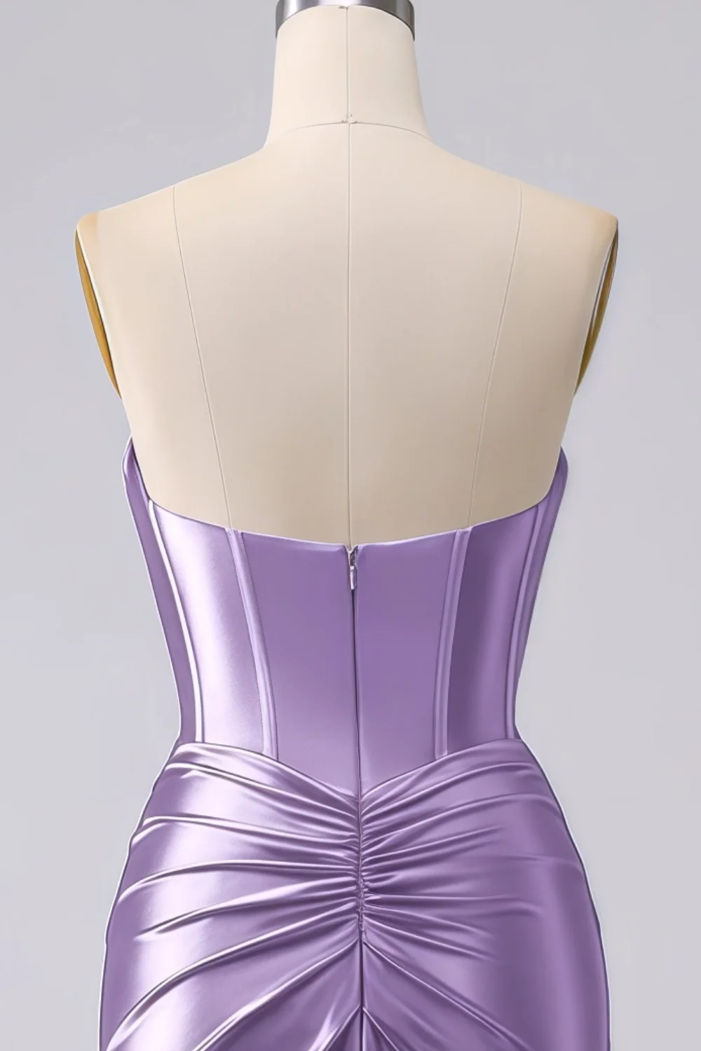 Kristen Lilac Satin Twist-front Cutout Maxi Dress