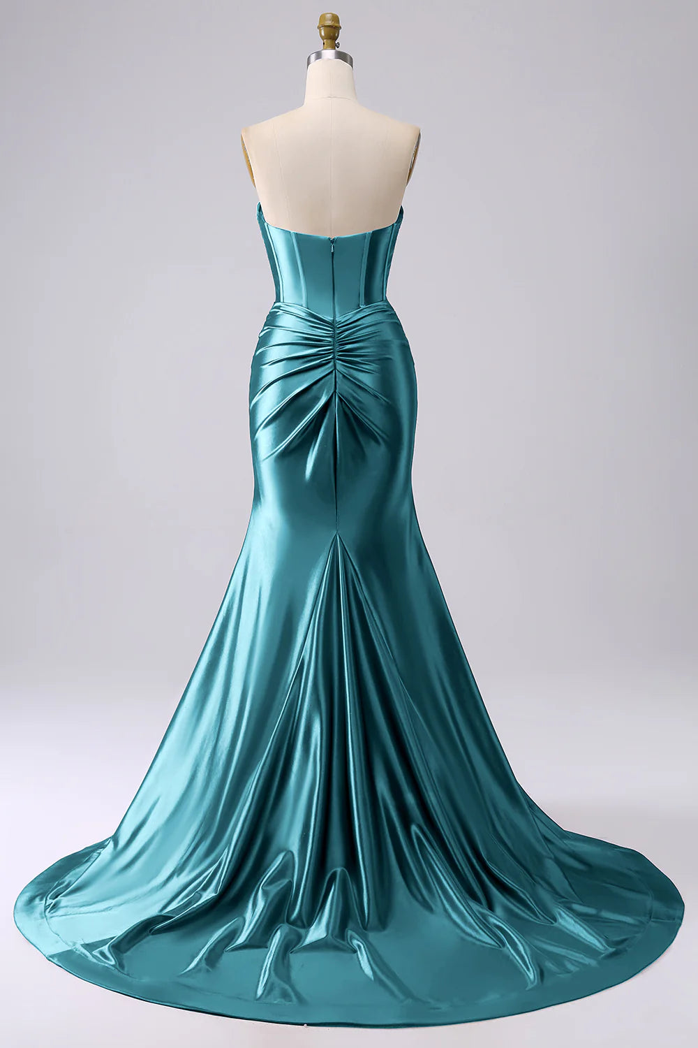Kristen Peacock Satin Twist-front Cutout Maxi Dress