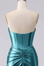 Kristen Peacock Satin Twist-front Cutout Maxi Dress