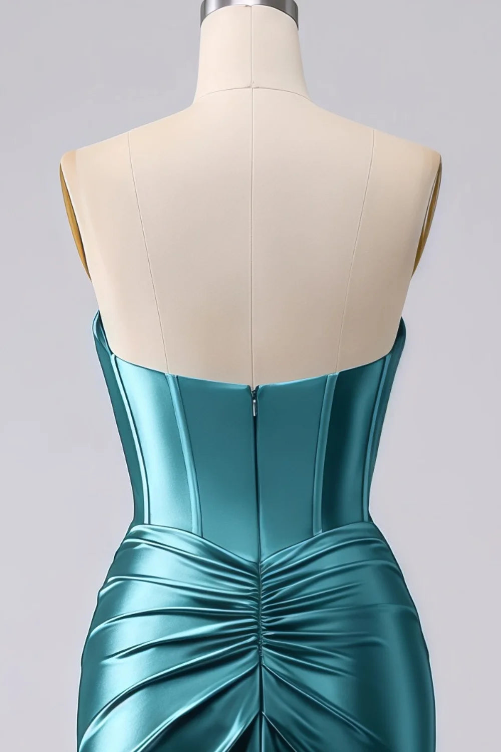 Kristen Peacock Satin Twist-front Cutout Maxi Dress