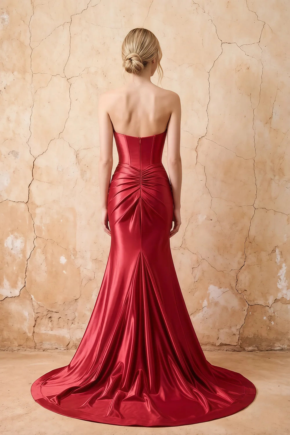 Kristen Red Satin Twist-front Cutout Maxi Dress