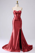 Kristen Red Satin Twist-front Cutout Maxi Dress