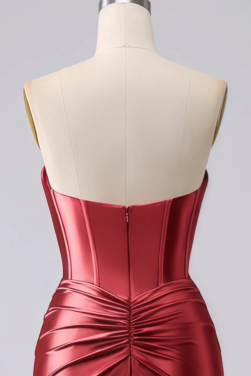 Kristen Red Satin Twist-front Cutout Maxi Dress