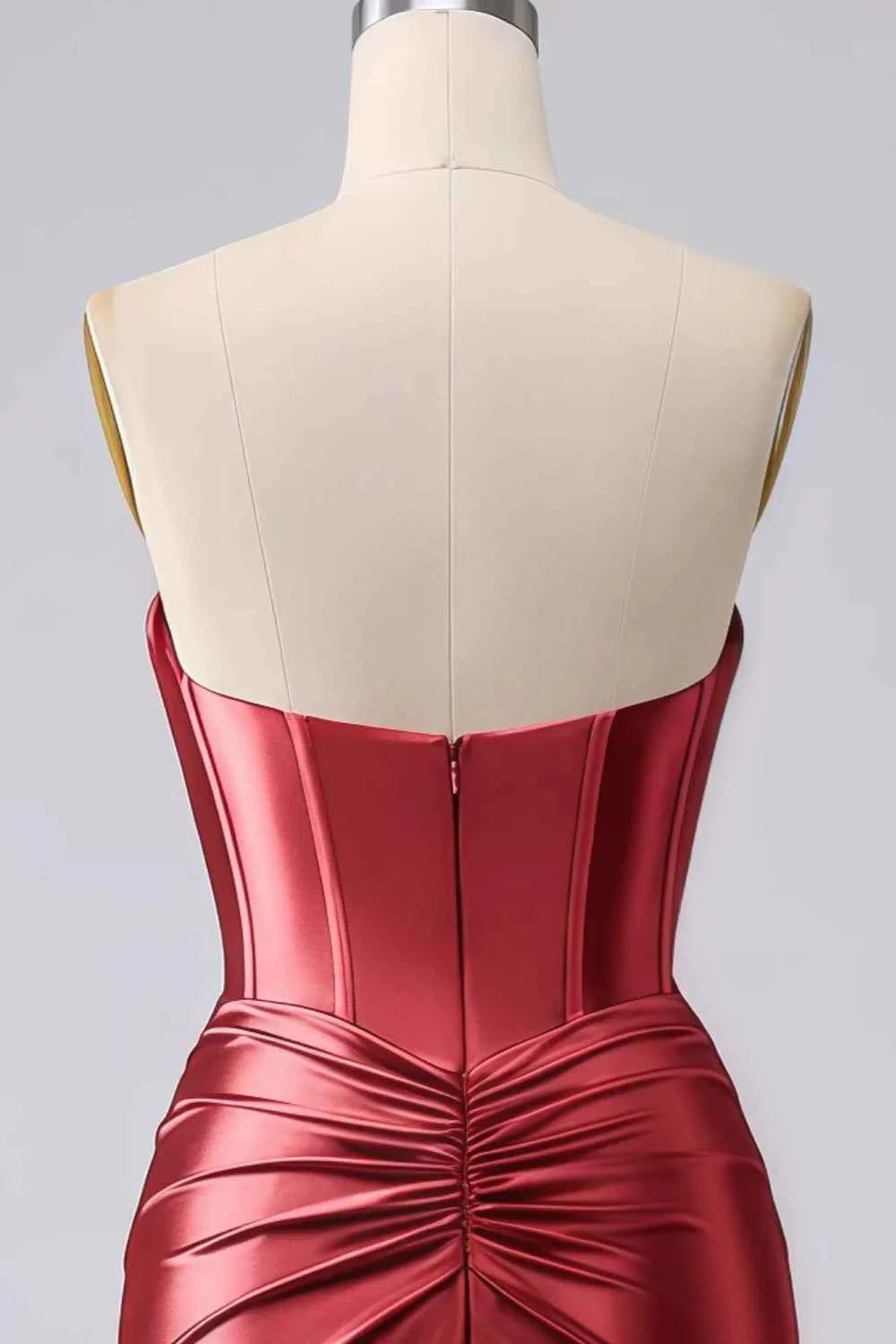 Kristen Red Satin Twist-front Cutout Maxi Dress