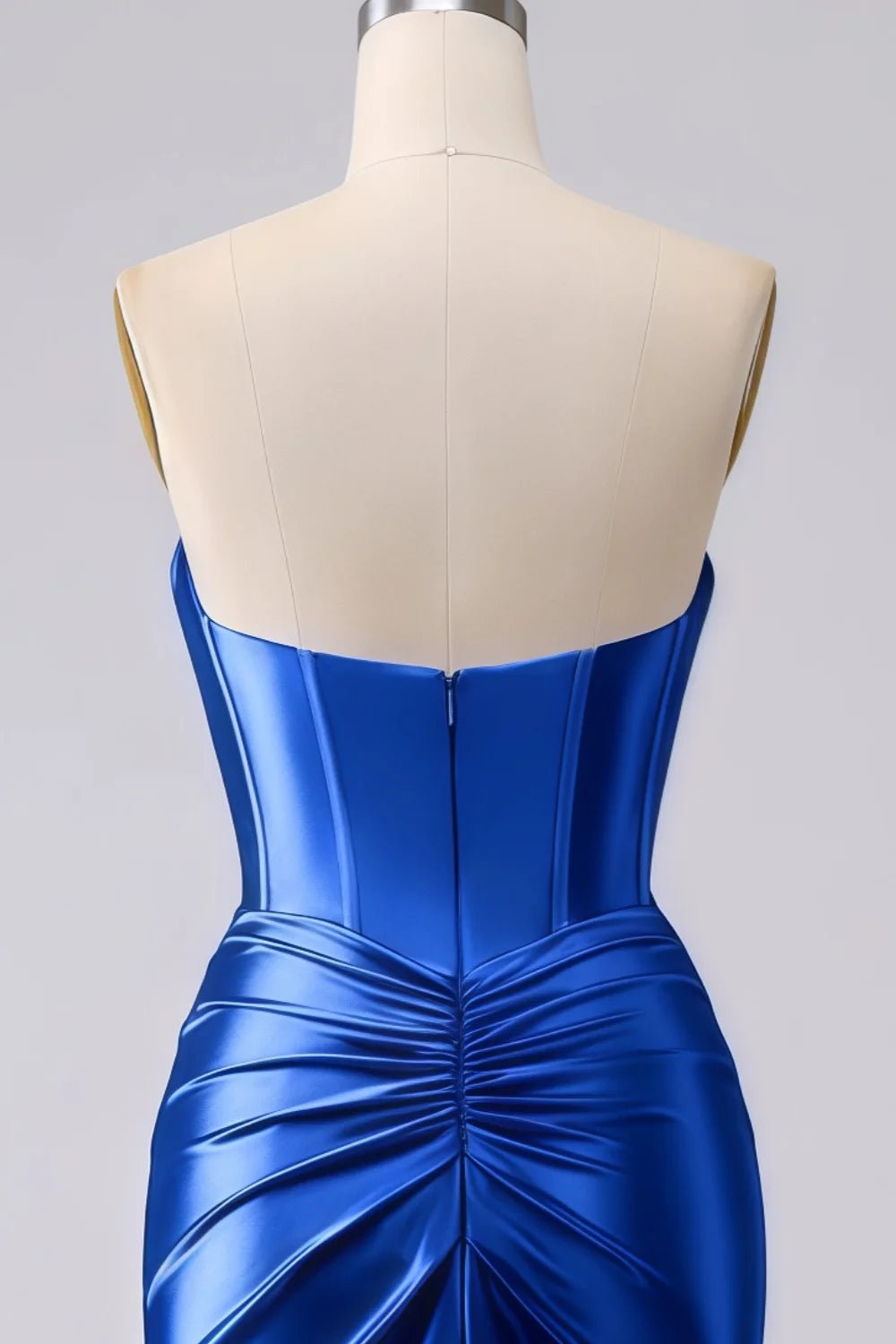 Kristen Royal Blue Satin Twist-front Cutout Maxi Dress