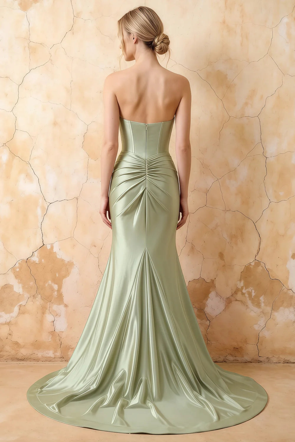 Kristen Sage Green Satin Twist-front Cutout Maxi Dress
